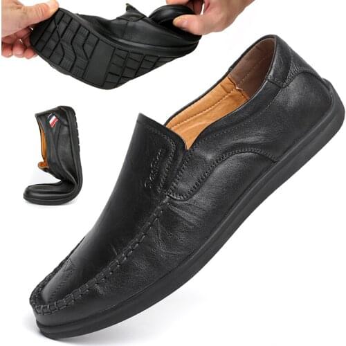 Summer Low Top Men Loafers Casual Flat Men Boat Shoes Moccasin Homme Light Men Driving Shoes Outdoor Light Men Leather Shoes