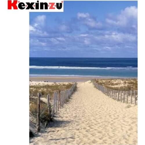 Kexinzu Full 5D DIY Square/Round Diamond Painting"beach Scenery" 3D Embroidery Cross Stitch Mosaic diamondpainting Gift