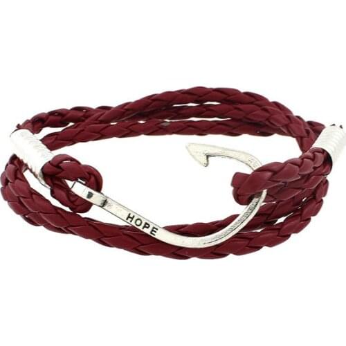 2018 New Hot Punk Fashion Vintage Wax Rope Leaf Braided Leather Bracelets For Women Gift Bangles Men Jewelry Girls lovers