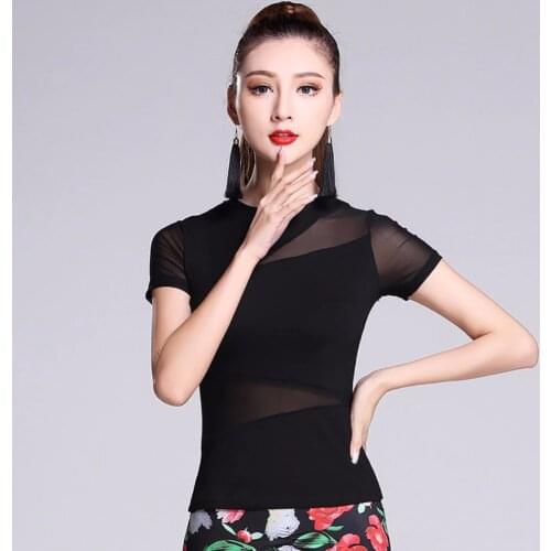 New Sexy Latin Dancing Top Comfortable Blouse Ballroom Shirt Adult Female Salsa Exercise Ballroom Practice Dancer Clothes MD7213