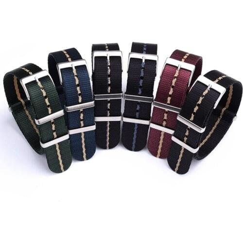 New Material Watch Band 20mm 22mm Stainless Steel Buckle Military Nylon Men Replacement Bracelet Nato Strap Watch Accessories