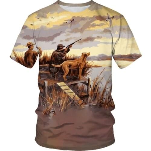Autumn Hunting Map, Autumn Forest Waterfall Map, Beautiful Sunset Map, Three Summer Mens And Womens Oversized T-Shirts