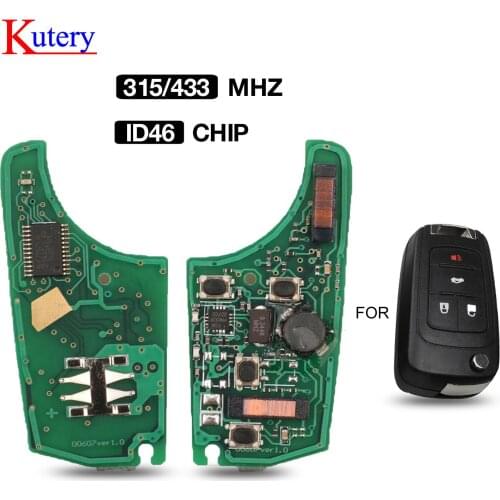 Kutery 315/433Mhz Flip Remote Car Key Circuit Board ID46 Chip FOB For Chevrolet Cruz Aveo Opel Buick Verano Encore FOB Hitag2