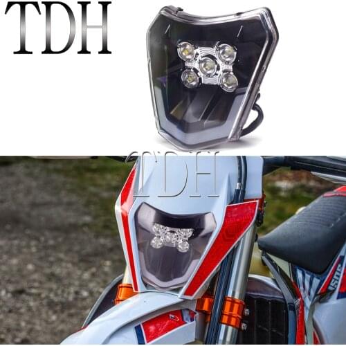 Enduro Motocross Led Headlight Head Lamp for FC FE TE TC EXC EXCF SX SXF XC XCF XCW SMC 690 Six Day TPI 125 150 250 300 350 450