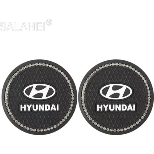Car Interior Diamond Water Coaster Anti-slip Mat For Hyundai Sonata IX35 I30 Azera Elantra Accent Santa Genesis Tiburon Tucson