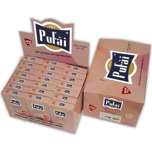 Pufai Disposable Slim Cigarette Filters Compatible 5mm 6mm Ultra Slim 525 Piece 21 Rose Boxes