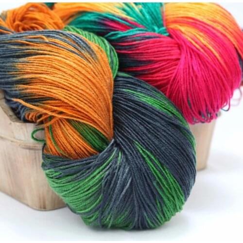 Rainbow Segment Dyed Tarn Wool Handmade knitted Baby sweater hat Scarf sofa cushion Cake yarn DIY Crochet Knitting Yarn Thread