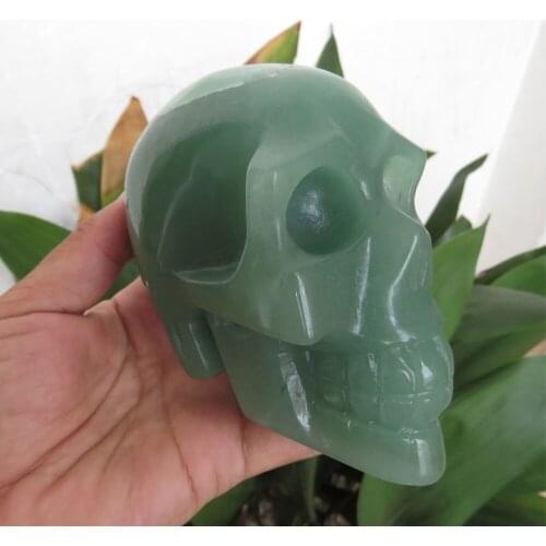 Rare 585g Natural Green Aventurine Crystal Skull Gemstone Skull Healing , Super Realistic , Fantastic Workship, Crystal Healing