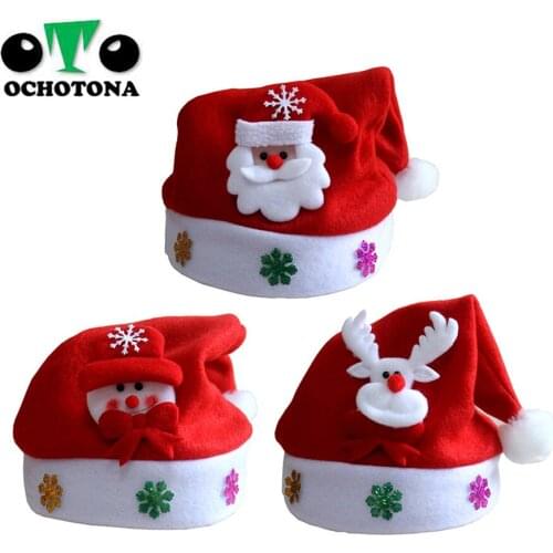 Kids Christmas Santa hat Claus Snowman Elk Reindeer Snowflakes Hats Navidad natal Hat For Children Adult natale new Year gifts