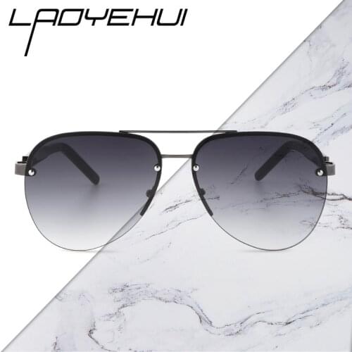 Half Frame Luxury Brand Oversized Sunglasses Women Vintage Glasses Mens Gradient Pilot Driving Eyewear Girls Eyeglass UV400