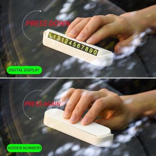Universal Car Luminous Parking License Plate Temporary Stop Sign Temporary Phone Number In Car Parking Plate Hidden Switch