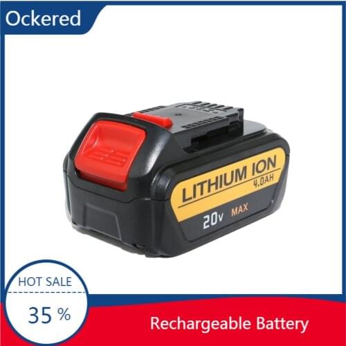 Ockered 20V 4000mah Electrical Tools Lithium Battery Replacement Battery for Dewalt DCB200 DCB204-2 DCB180 DCB182 DCB200