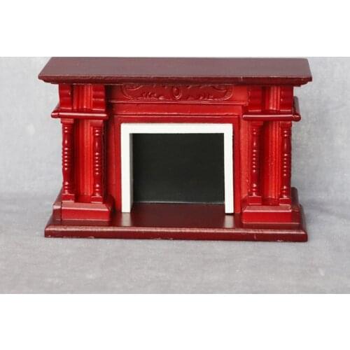 1/12 Doll House European Wooden Fireplace Model Mini Living Room Furniture Decor Accessories Childrens Toys