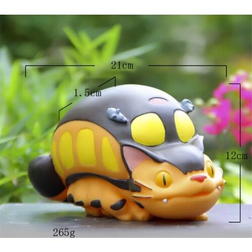 21cm My Neighbor Totoro Cat Bus Piggy Bank Coin Bank Vinyl Doll Brithday Gift For Kids