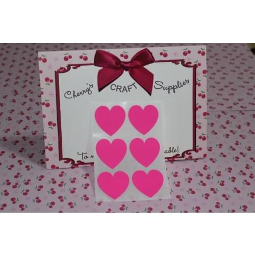 3.8cm Large Neon Pink Heart Stickers
