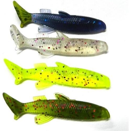 Hot 40pcs Soft Lure Shad Swim Fishing Lure 5.5g 7.5cm Silicone Tiddler Bait Pesca Fishing Tackle Soft Bait Fishing Wobblers