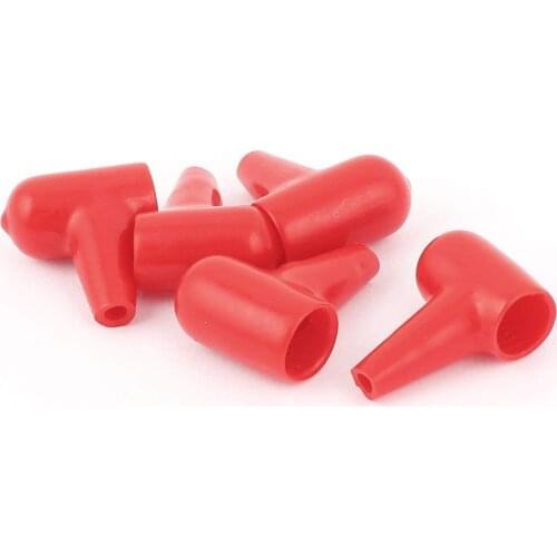 5Pcs PVC Battery Terminal Insulating Protector Covers Red 10mmx4mm