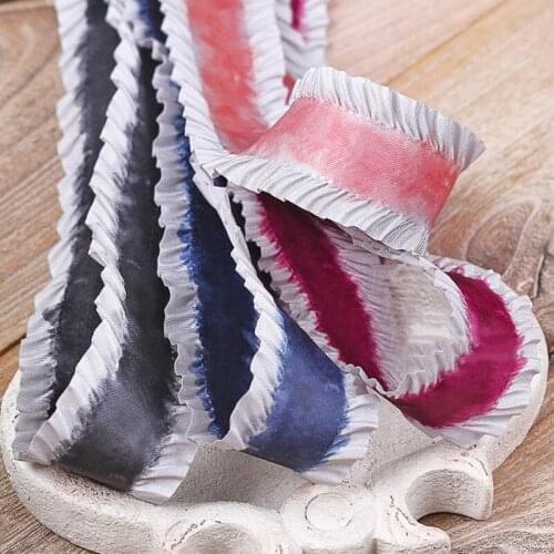 5 yards Lotus dyeing Polyester Ribbon for DIY Crafts Hair Accessories Gift Box Bouquet Packaging Wedding Decoration