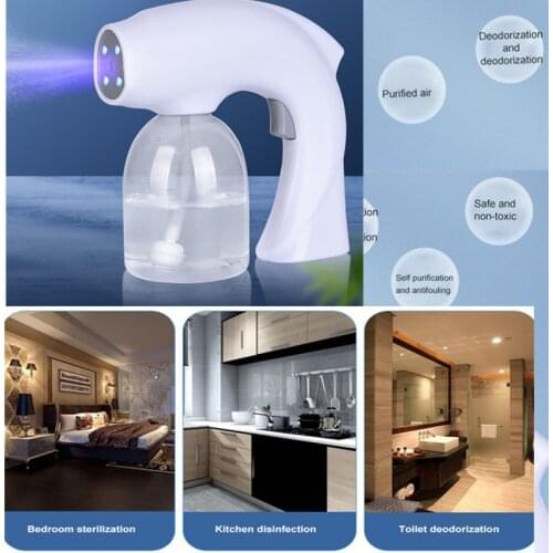 500ml Handheld Nano Steam Spray Gun Rechargeable Nano Atomizer ULV Disinfection Sprayer Nozzle Adjustable Fogger For Home Garden
