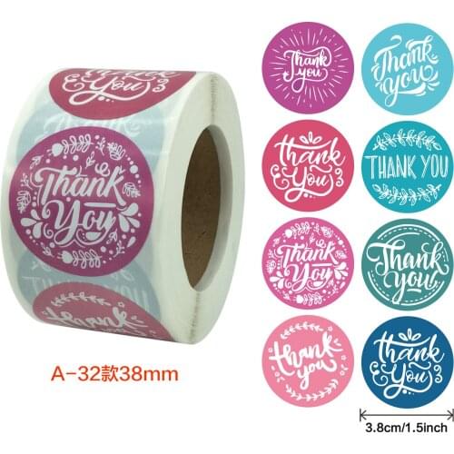 500pcs Diary Stationery Sticker For Wedding Party Decor Handmade Stickers Thank You Stickers 1.5inch Round Gift Seal Label