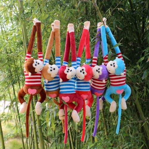 60-93cm 5 Colors Long Arm Monkey Stuffed Plush Toys Colorful Hanging Monkey Curtains Deco Cute Monkey Stuffed Animal Dolls