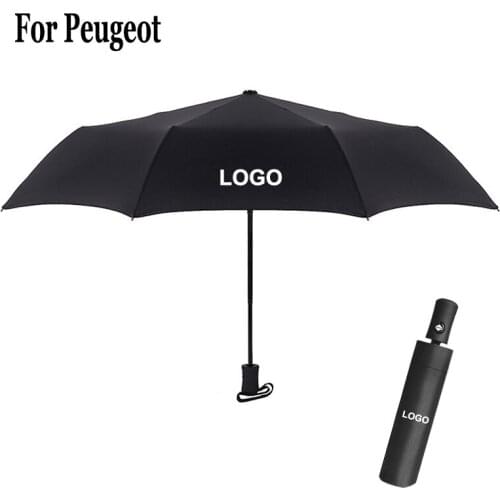 Car Umbrella For Peugeot Logo Badge Auto Parasol Outdoor Strong Windproof Sun Protection Female Man Umbrella Rain Women