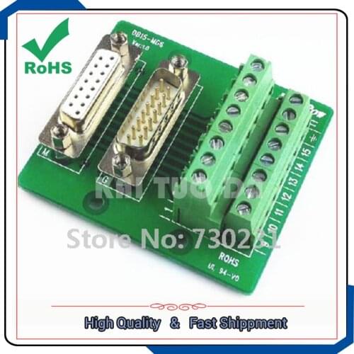 Free Shipping DB15 DB15-MG6 Male / Female Header Breakout Board Terminal Block