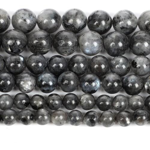 Natural Stone Black Flash Veins Charm Round Loose Beads For Jewelry Making Needlework Bracelet Diy Pick Size Strand 4-12 MM