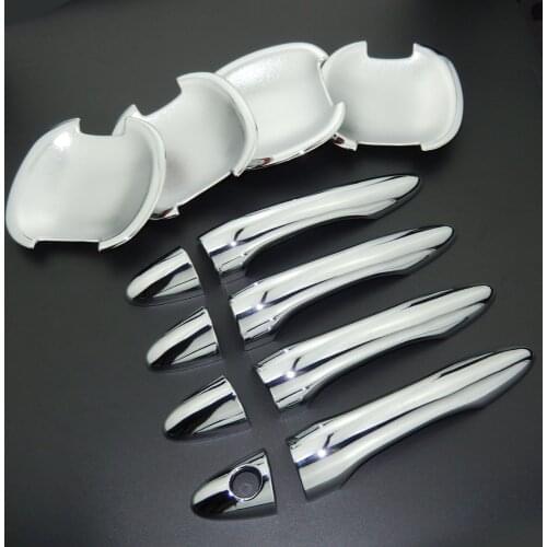 For Kia Sportage R 2010-2015 Chrome Door Handle Covers & Door Bowl Covers Car Styling Decorate 2011 2012 2013 2014