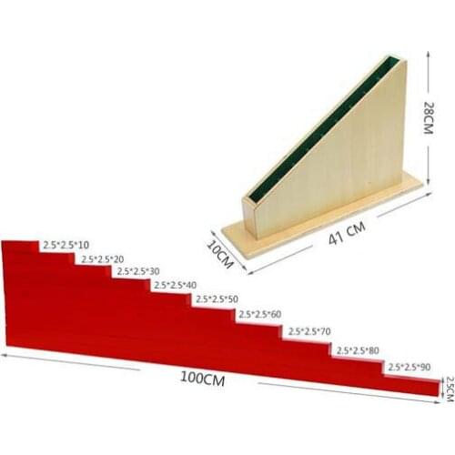 Montessori long red rods toy