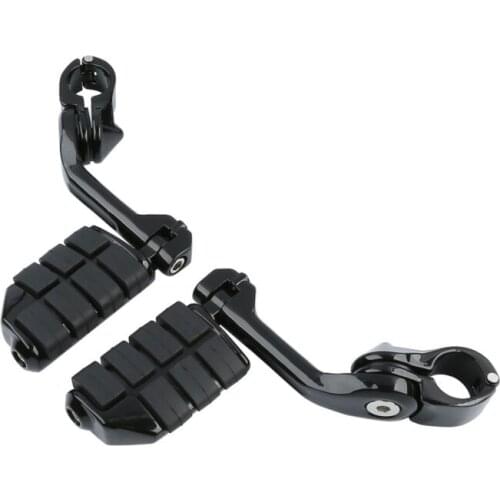 Long Mount 1 1/4" Bar Highway Foot Pegs Footrest For Harley Electra Road King Street Glide Honda VT600 VT750 VT1100 VT1300