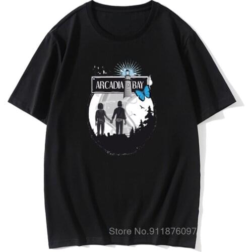 Life Is Strange Arcadia Bay T shirt Men T-shirt 100% Cotton Fabric Vintage White TShirt For Man Top Tees Graphic Print