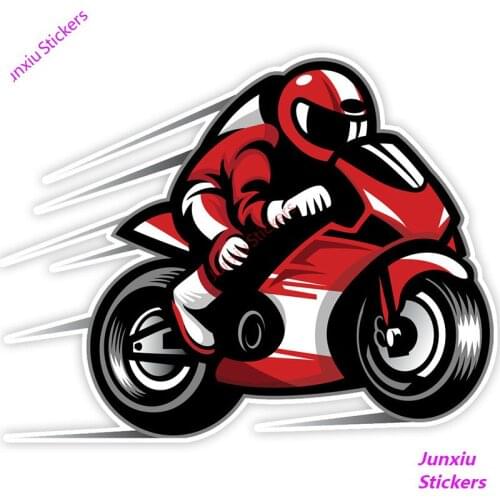 Interesting Motorcycle Race Biker Car Sticker Accessories Car Styling Decal Vinyl Car Window Cover Scratches PVC 17cm*12cm