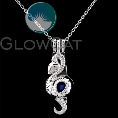 K940 Snake Beads Cage Perfume Diffuser Stone Pearl Cage Locket Necklace Pendants Party Gift