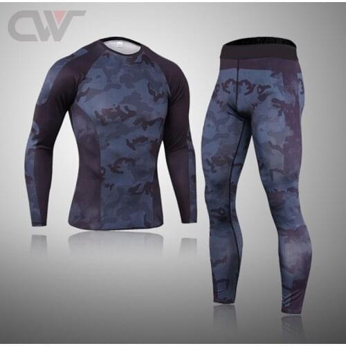 Brand Winter New Mens Ski Underwear Set Compression Thermal Clothing Fitness MMA Running Sets Men Sportswear Rashguard Male