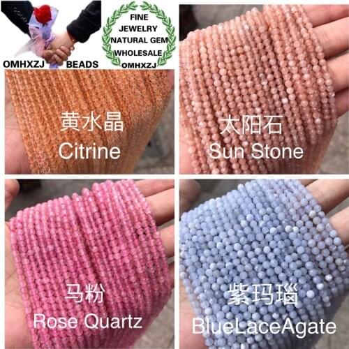 OMHXZJ Wholesale ZB41 2.5-3mm DIY Bracelet Necklace Jewelry Making Accessories Natural Stone Fine Citrine Peridot Round Beads