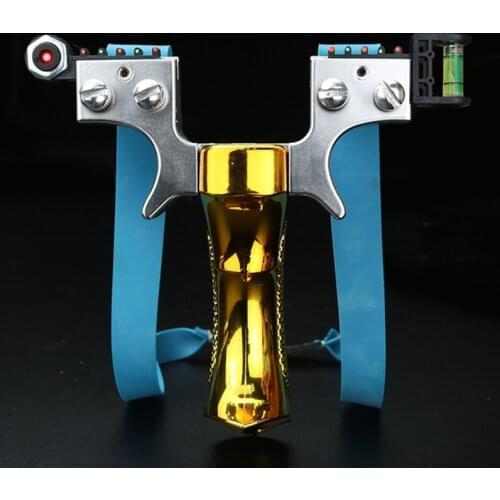Laser flat rubber band slingshot Outdoor sports laser + spirit level aiming slingshot slingshot