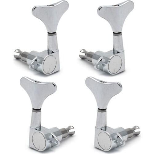 Metal Knob Chrome Sealed Electric Bass Tuning Pegs Fishtail Closed Tuners Machine Heads For Guitar Parts