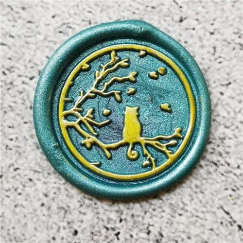 Cute cat on the tree Wax Seal Stamp cat Sealling Wax Stamps fly leaf Wax Wood Handle for DIY Scrapbooking Paper Card Invitation