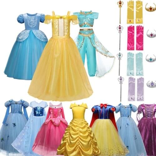 Girls Cartoon Dress Princess Costume for Girl Kids Cosplay Sofia Gown Children Birthday Party Clothing 4-10 Years Vestidos