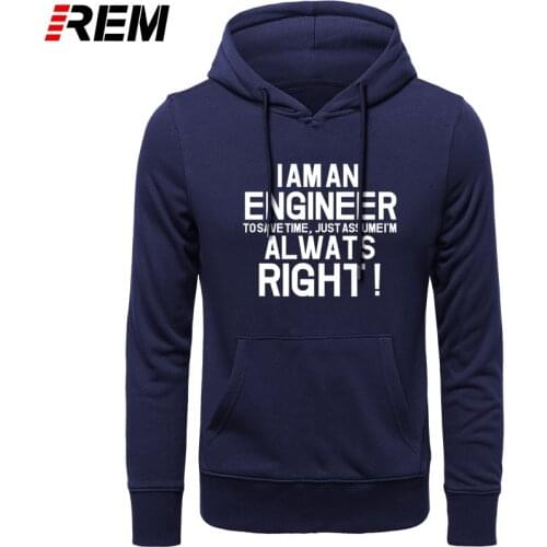 REM I AM AN ENGINEER printed letter mens long sleeve cotton men harajuku jersey shipping Hoodies, Sweatshirts