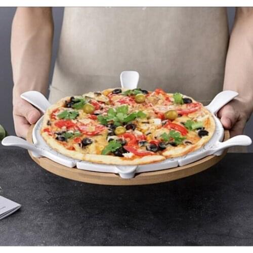 Pizza set Creative Dessert Plate Grid Plate Nordic 10-inch Ceramic Sample Cake and Pizza Plate