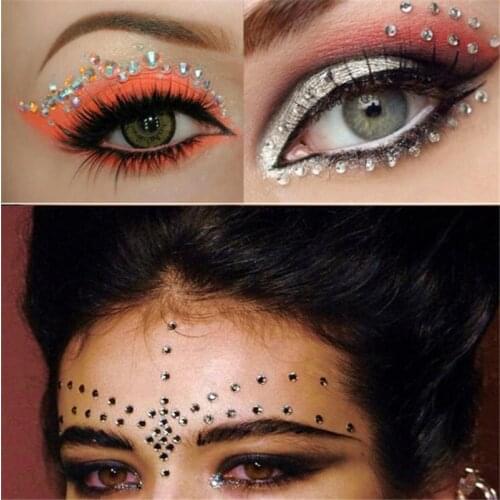New Rhinestone Flash Tattoos Stickers Body DIY Adhesive Face jewels Gems Temporary Tattoo Eyes Jewels Festival Party Body Gems