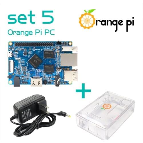 Orange Pi PC+ Transparent ABS Case+ Power Supply, Supported Android, Ubuntu, Debian Open Source Single Board