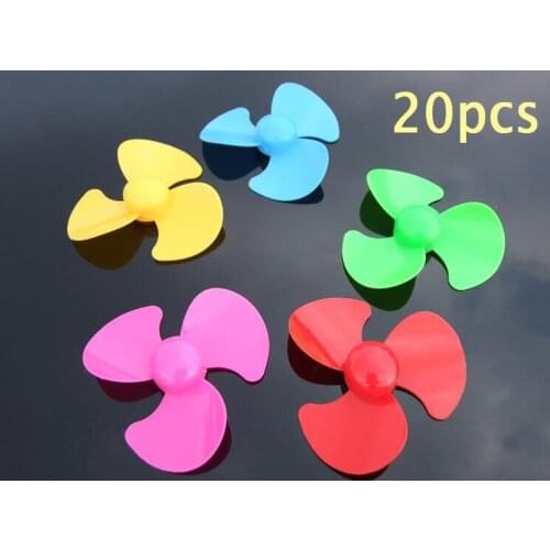 20Pcs 3-Blades Plastic Propellers Fan Blade for DIY Toys Mini Car Toy Assembly Parts Diameter 50mm Fit 2mm Axle