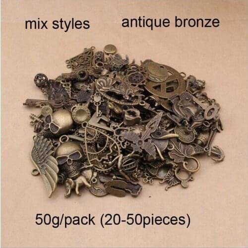 New Hot sales 50g (20-50pcs)Charms Random Mix Styles Fit Handmade Craft DIY Jewelry Pendant