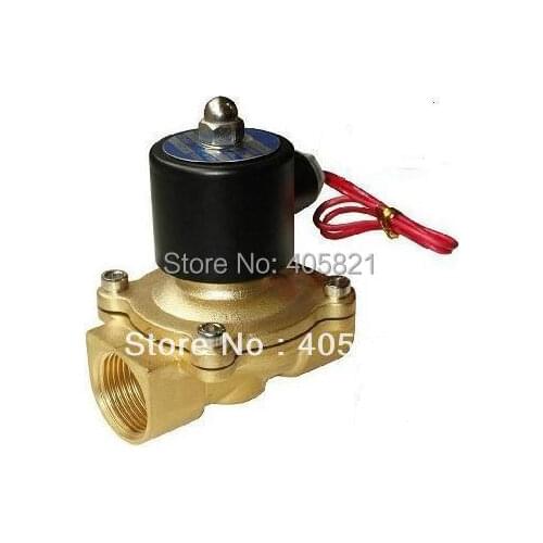 Full Brass Body 1.5'' 2W Water Solenoid Valve 0.8MPa Pressure 2W400-40 DC12V DC24V AC110V or AC220V