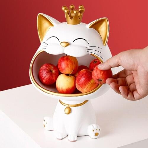 Nordic Light Luxury Lucky Cat Entrance Key Storage Tray Decoration Valentines Day Gift