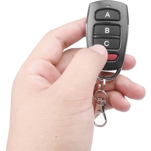 4 Keys Keychain 433Mhz Wireless Remote Control Receiver Module RF Transmitter Electric Cloning Gate Garage Door for Home