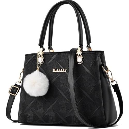 Luxury Handbags Women Bags Designer 2021 Big Solid Leather Hairball Crossbody Shoulder Bags For Women Messenger Ladies Hand Bag